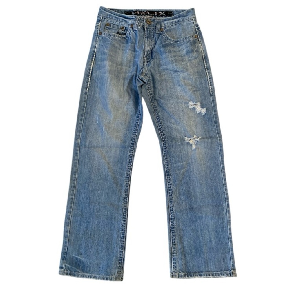 Helix Boot Cut Black Label Men's Blue Distressed Jeans 29x30